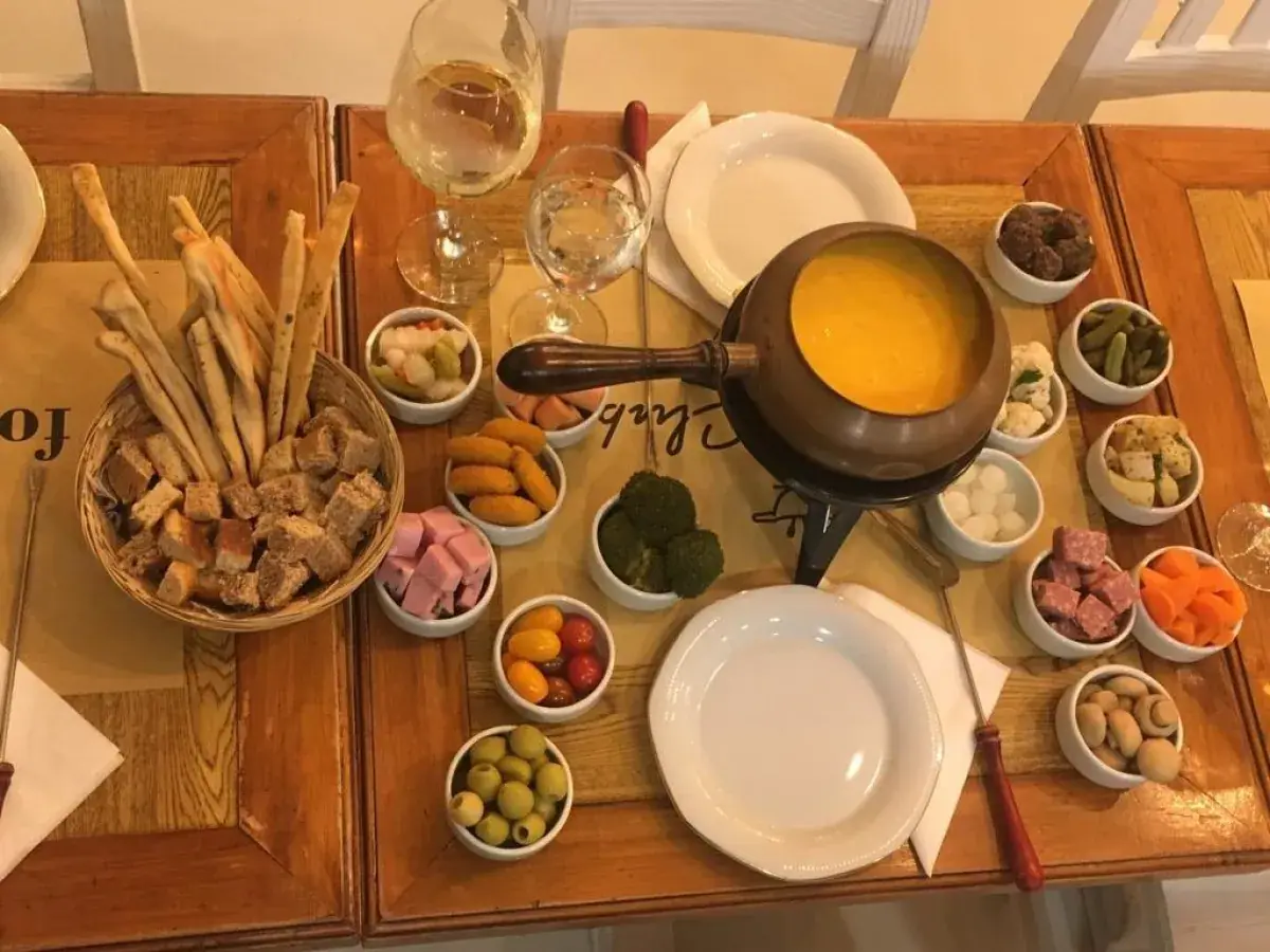 Fondue servido em Bariloche
